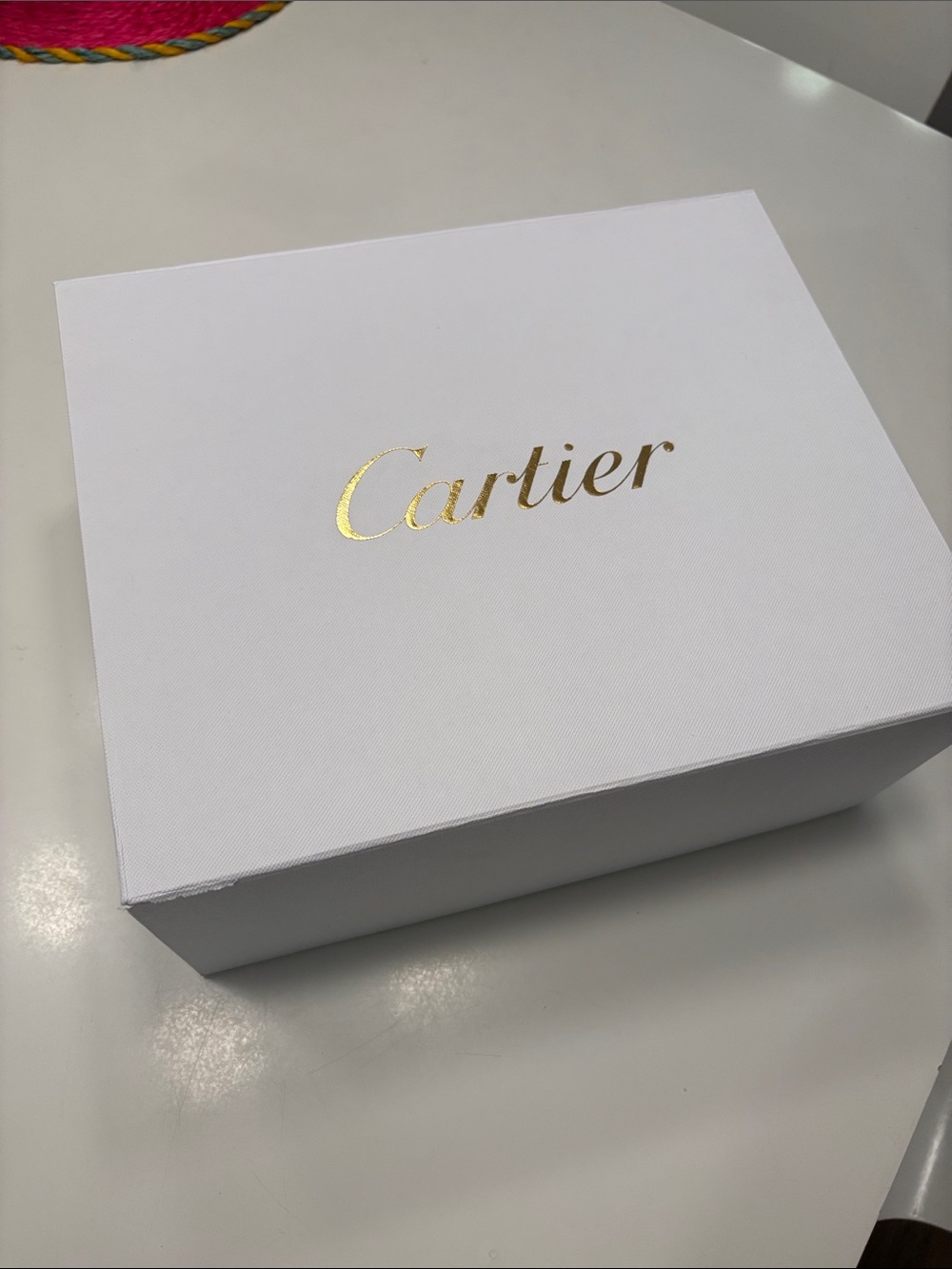 Large Cartier White Box with Gold Logo